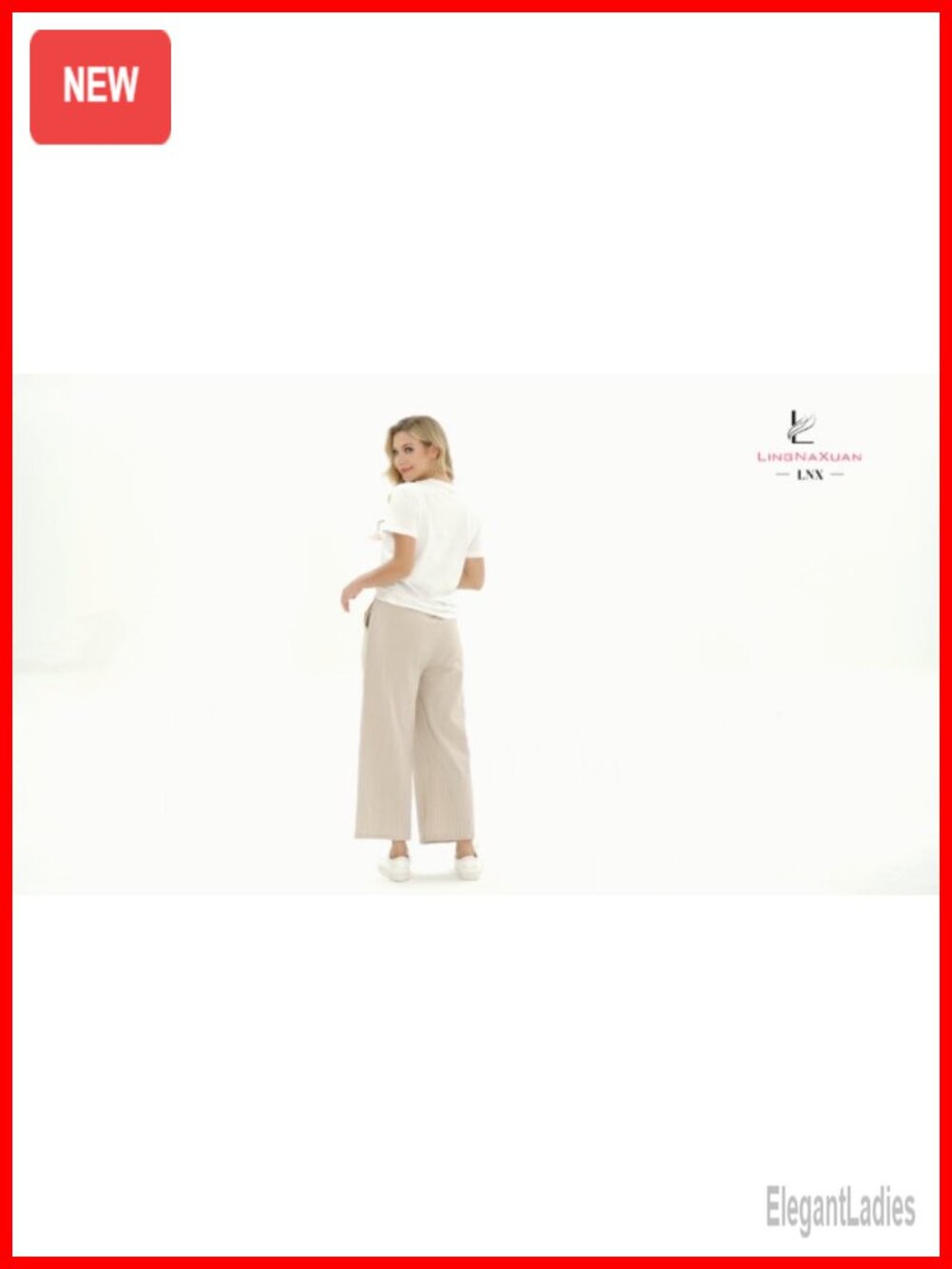 Womens Linen Capri Pants Wide Leg High Waisted Drawstring Casual Cropped with - Picture 6 of 6